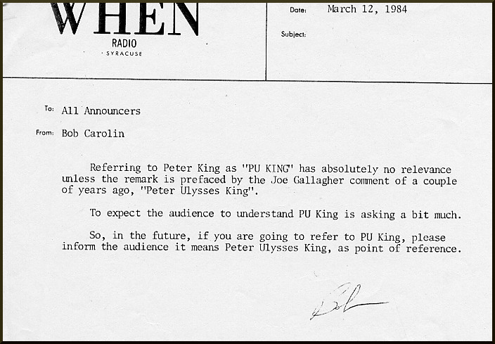 Don't Call Peter King PU unless...